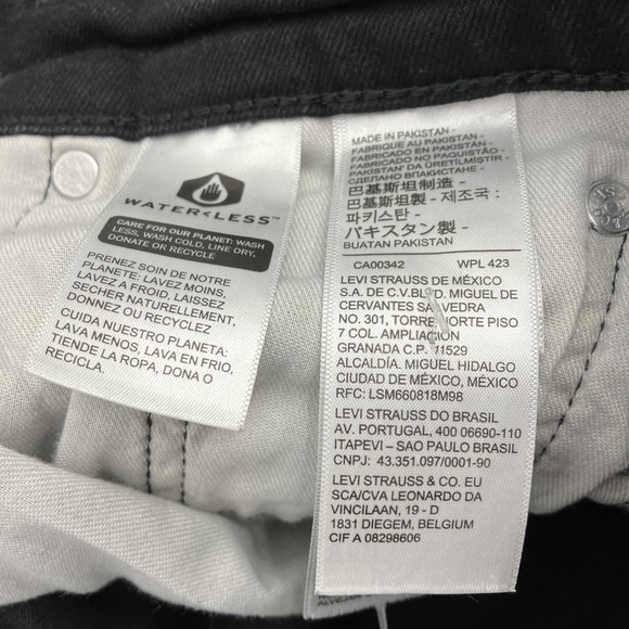 Levi's 512 Slim Taper Black Jeans Mens Size 29x30 NWOT - Picture 10 of 12